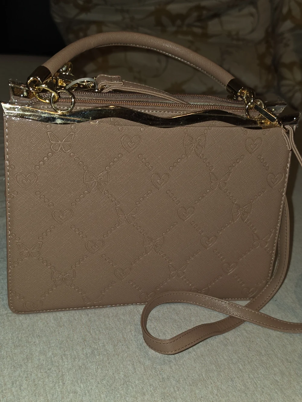 Elegant Women’s Top-Handle Crossbody Bag in Taupe